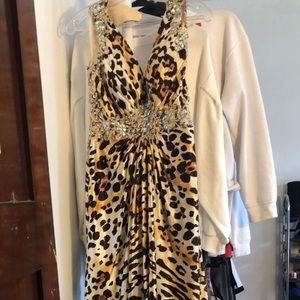 Leopard print prom gown